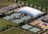 An aerial view of the Lloyd O. Swanson Tennis Center and the Brown Outdoor Tennis Complex.