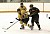 Andrea Peterson of Gustavus battles with Andrea Dunn of Concordia for control of the puck.