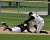 Ben Sherer just misses on a pickoff attempt from Josh Spitzack early in game one.