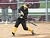Audrey Lenoch rips a double in game one.