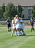 Gustavus celebrates Samantha Engh's winning goal.