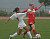 Alison Rethwisch and a St. Ben's player battle for the ball