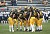 The offense huddles before a play in last week's game against Carleton in St. Peter