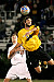 Senior Jon Astry leaps past a Messiah defender to play the ball.