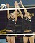 Jessica Plemel (left) and Danielle Gimmestad (right) try to block the ball.