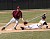Tyler Kaus safely steals third base.