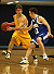 Jesse Van Sickle brings the ball up the floor.