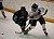 Alyssa Saunders fights to get to the puck.