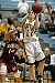 Jess Vadnais drives to the hoop for two points.