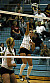 Janey Helland goes up for a hit.