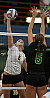 Meghan Gehring hits around a North Dakota block.