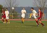 Chris Adams clears the ball for the Gusties. (Bridget Fowler, SportPix)