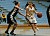 Point guard Colleen Ruane tries to penetrate the Augsburg defense.
