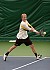 John Kauss reaches for a backhand.