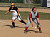 Andrea Brown takes a lead off of first base.