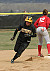 Jenny Ewert rounds second and heads for third in the second inning of game two.