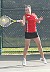 Kylie Huether won her match at #2 singles to send Saint Benedict into the semifinals.