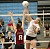 Outside Hitter Andrea Kron puts down a kill against Viterbo.