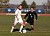 #9 Taylor Stein dribbles away from Whitewater defender.