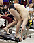 A Gustie swimmer gets set to start.