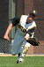 Tyler Kaus makes a diving play on a ball in right field.