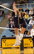 Nicki Ainsworth and Britta Bolm go up for a block.