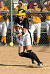A Gustie batter lays down a drag bunt.  