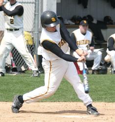 Mike Holman drives in two runs with a bases loaded double in game two.