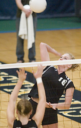 Jessica Plemel readies to make the kill.  Plemel served up four aces against the Wildcats.