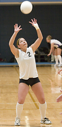 Rachelle Jakobs helps facilitate the offense with a set