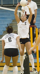 Junior Rachelle Jakobs elevates to make the set.