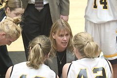 Mickey Haller is entering her sixth year as head coach of the women's basketball program at Gustavus