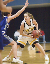 Marit Sviggum handles the ball on the perimeter.