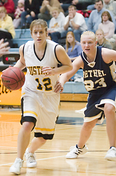 Jess Vadnais, a sophomore, looks from room in the lane.