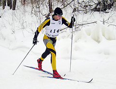 First-year Kelly Chaudoin finished 29th in the 10K Classic and the 10K Freestyle at Mount Itasca.