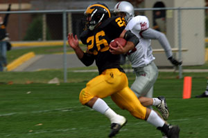 Jerry Millan speeds towards the endzone on his 54-yard touchdown run