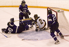 Loren Havemeier scores one of his two goals on the night.