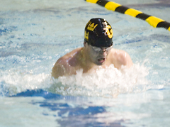 The 400 freestyle relay team of Matt Stewart, Tyler Wakefield, Brian Amundson and Scott Hagemeyer set a MIAC record (3:03.72).