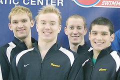 The 800 free relay team of Stewart, Hanson, Pokorski and Cuevas finished 11th at the NCAA Championships.