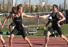 The Gustavus men performed well in the relays, picking up wins in two of three events.