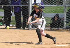 Jessie Gabbert lays down a bunt.