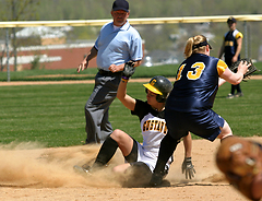 Mary Furlong is safe at second.