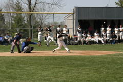 Second baseman Nate Ruff connects on a pitch.