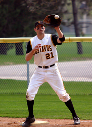 Sherer makes the play at first base.