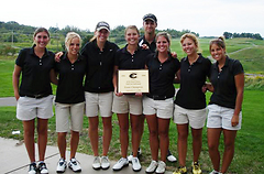 The Gustavus women's golf team fired a school-record 36-hole total of 623 to win the UWEC Fall Invitational.