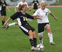 Rebecca Hagen plays the ball.