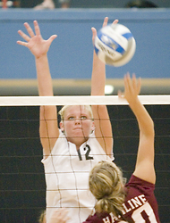 Jen Thelemann goes up for the block.