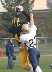 Sophomore wide receiver Chad Arlt makes a grab last season against Bethel.