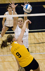 Danielle Gimmestad attempts to block an Ole attack.