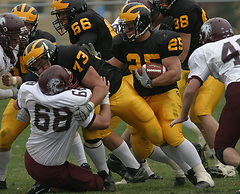 Mitch Anderson led the Gusties with 96 rushing yards against Augsburg.